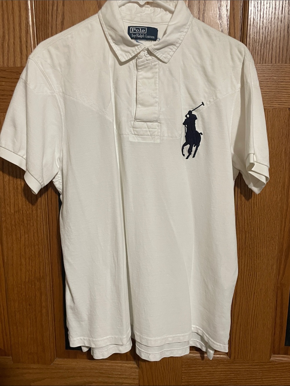 Polo by Ralph Lauren Men’s Cream Polo Shirt with Navy Pony